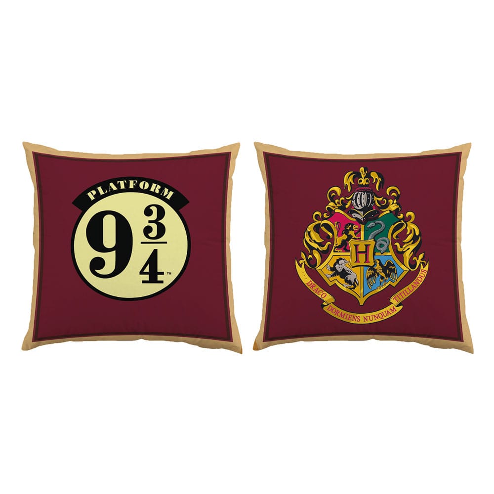 Harry Potter Plush Pillow – Platform 9¾ & Hogwarts Crest