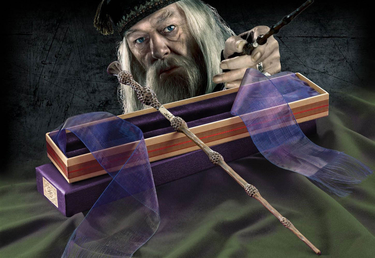 The legendary Elder Wand of Albus Dumbledore with Ollivander Box