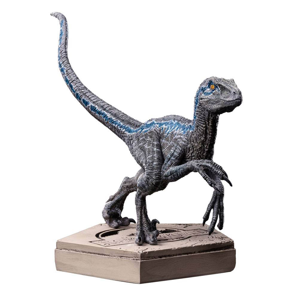 Velociraptor Blue Statue - Chic dinosaur safari for your home