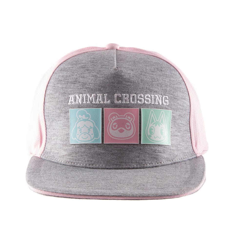Animal Crossing Snapback Cap in pastel with squares