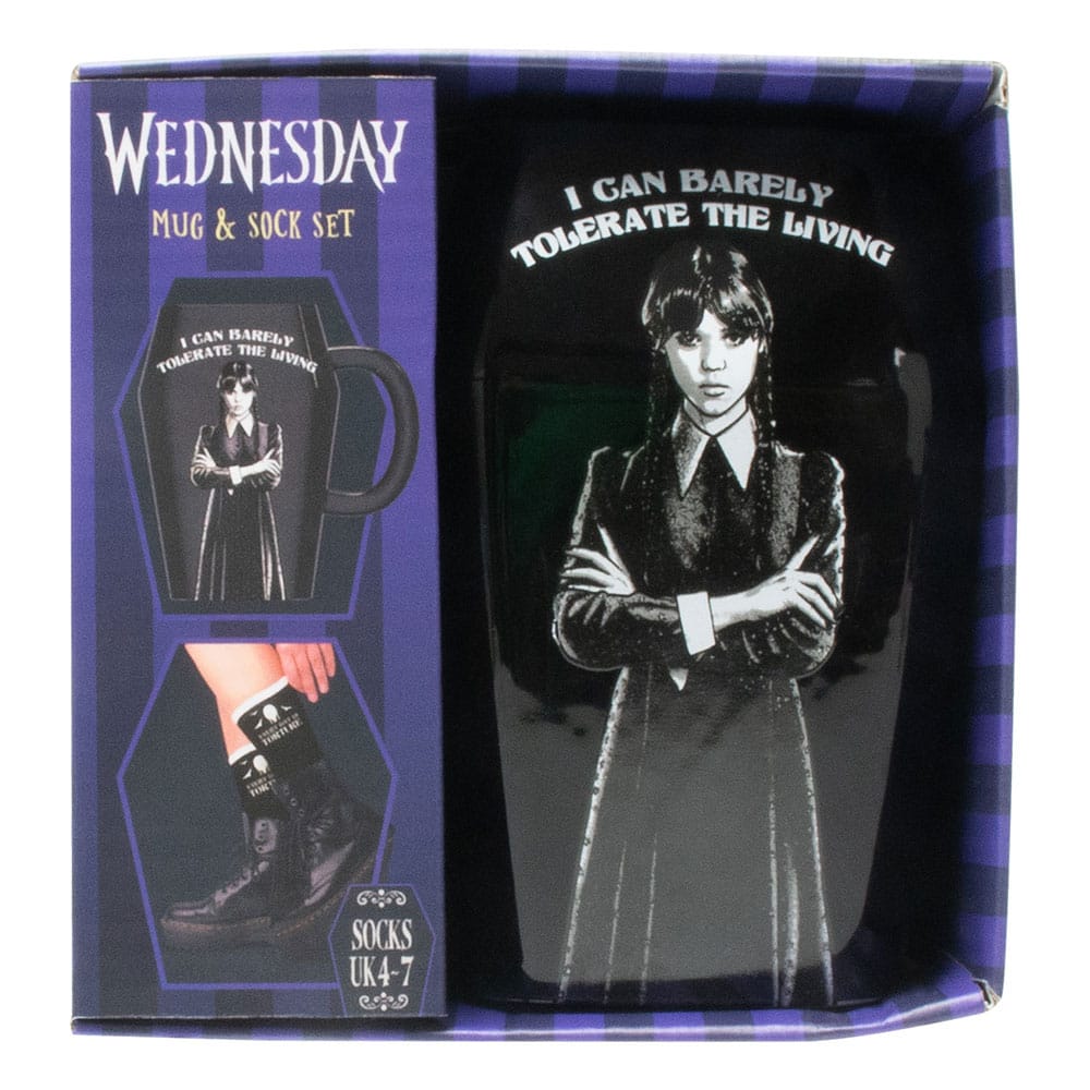 Wednesday Tassen- und Socken-Set – Mystisch und Kuschlig
