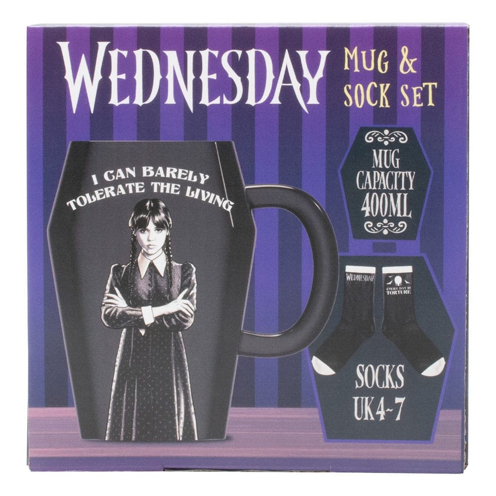 Wednesday Tassen- und Socken-Set – Mystisch und Kuschlig