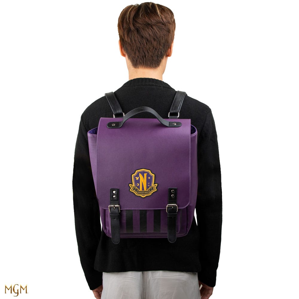 Mysteriöser Nevermore Rucksack in Violett für Wednesday-Fans