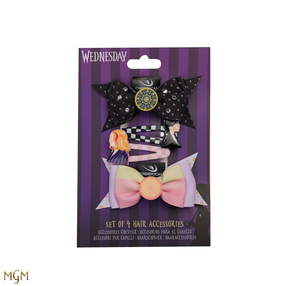 Wednesday Haarschmuck-Set: 4er-Pack für Fans