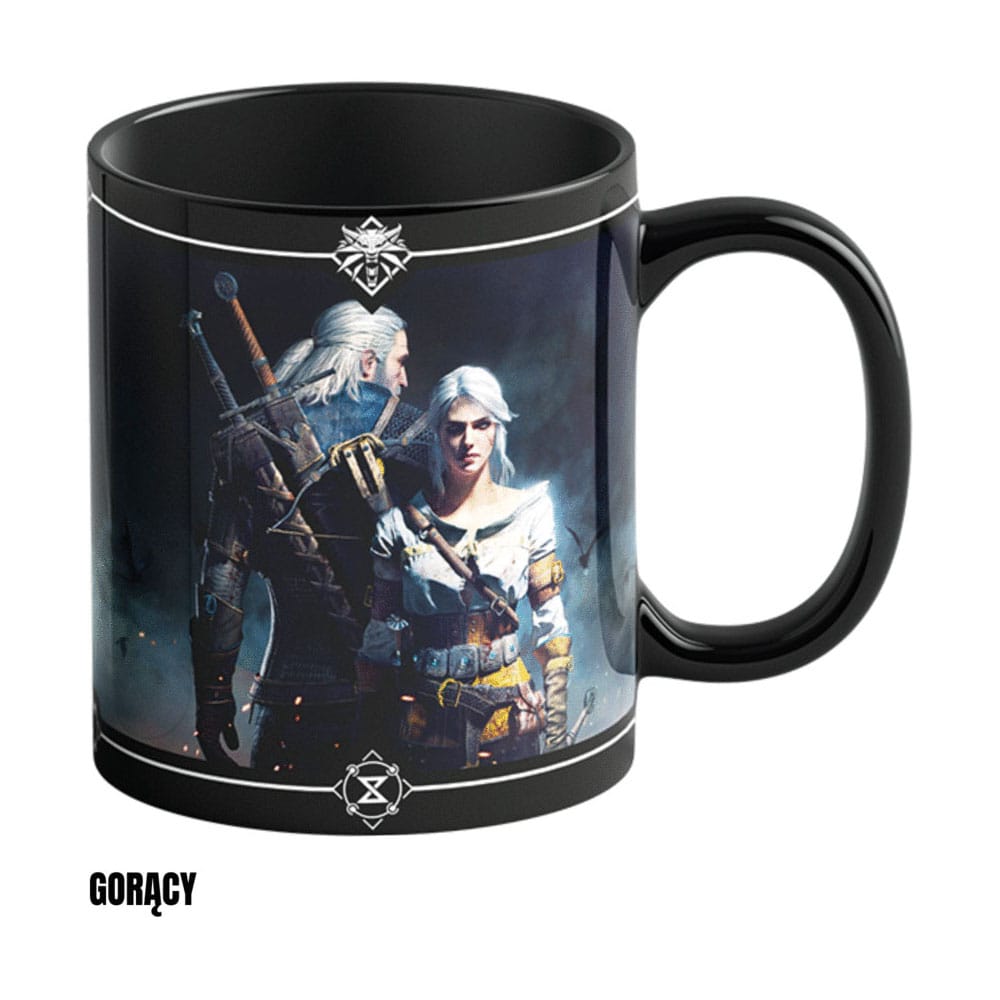 Magische Witcher-Thermotasse Geralt & Ciri mit Wärme-Effekt