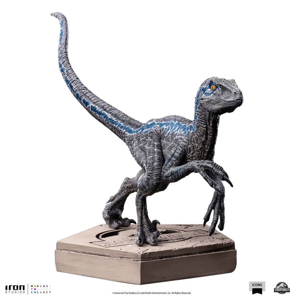Velociraptor Blue Statue - Chic dinosaur safari for your home