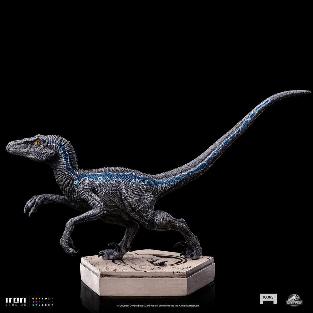 Velociraptor Blue Statue - Chic dinosaur safari for your home