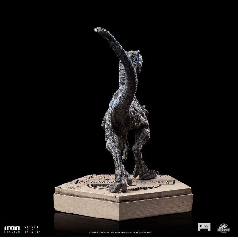 Velociraptor Blue Statue - Chic dinosaur safari for your home