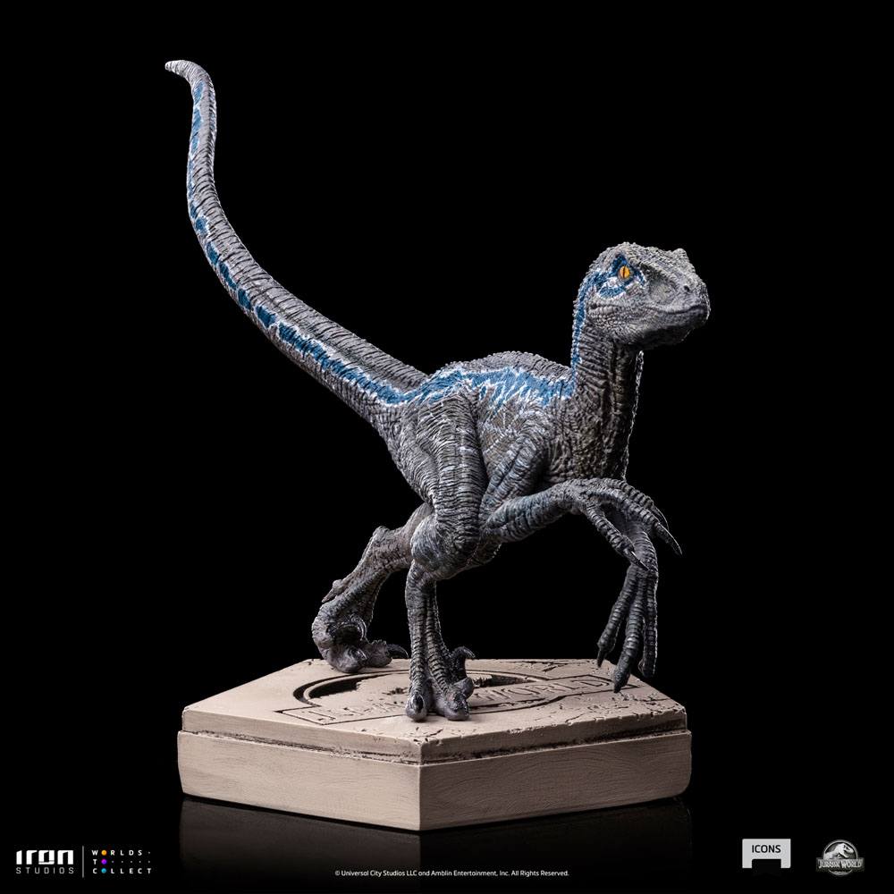 Velociraptor Blue Statue - Chic dinosaur safari for your home