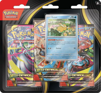 Mega-Entwicklung 3-Pack-Blister Enton – Pokémon Mega-Entwicklung TCG (Deutsch)