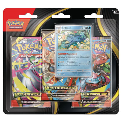 Mega-Entwicklung 3-Pack-Blister Enton & Entoron – Pokémon Mega-Entwicklung TCG (Deutsch)