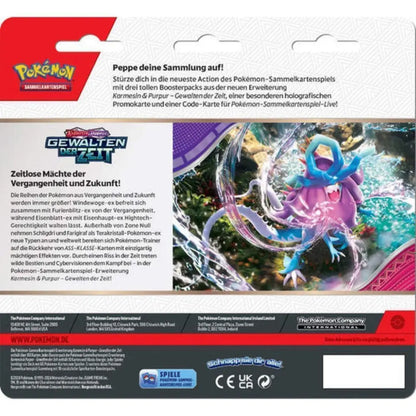 3-Pack Blister Pii – Pokémon Karmesin & Purpur Gewalten der Zeit TCG (Deutsch)