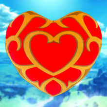 Mega Heart Container plush figure based on The Legend of Zelda, ideal as a gift!