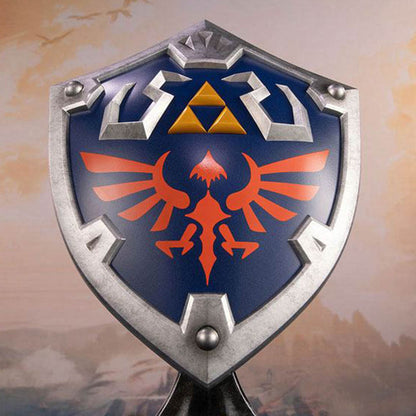 Link's Hylian Shield as a statue from The Legend of Zelda