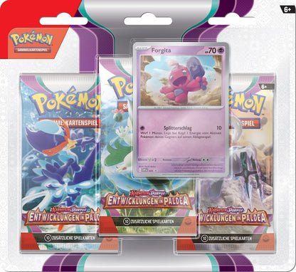 Entwicklungen in Paldea 3-Pack-Blister – Pokémon Karmesin & Purpur (Deutsch)