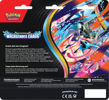 Wachsendes Chaos 3-Boosterpack-Blister Glutexo – Pokémon Mega-Entwicklung TCG (DE)