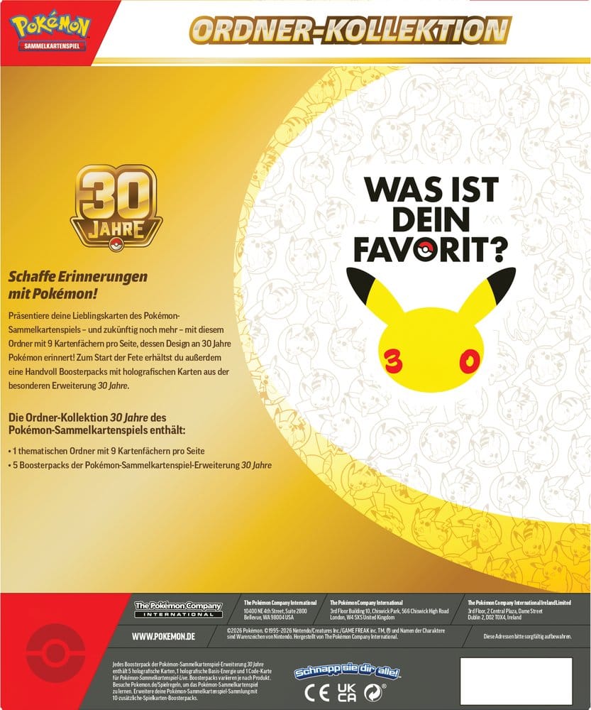 Ordner-Kollektion Pokémon TCG 30 Jahre – Jubiläums-Ordner (Deutsch)