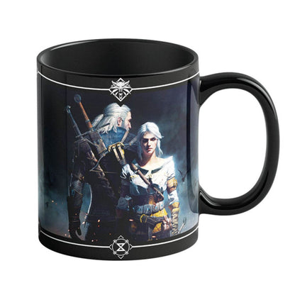 Magische Witcher-Thermotasse Geralt & Ciri mit Wärme-Effekt