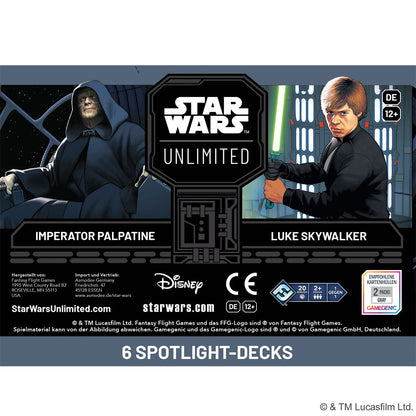 Star Wars: Unlimited – Popioły Imperium Decki wprowadzające – Luke i Palpatine (PL)