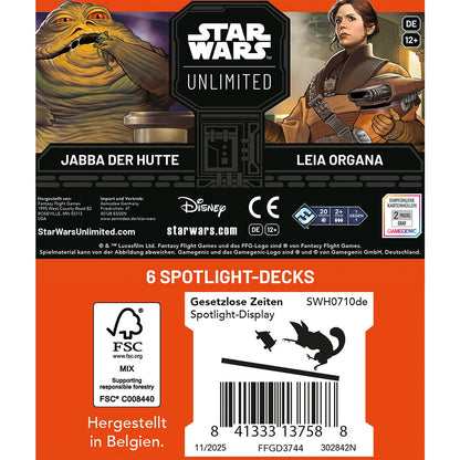 Star Wars: Unlimited – Gesetzlose Zeiten Spotlight Deck - Jabba and Leia (DE)