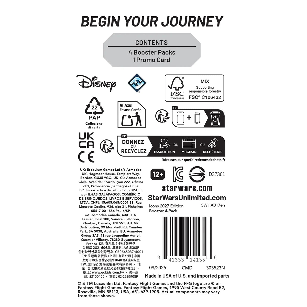 Star Wars: Unlimited Icons 2027 Edition Booster 4-Pack (Englisch)