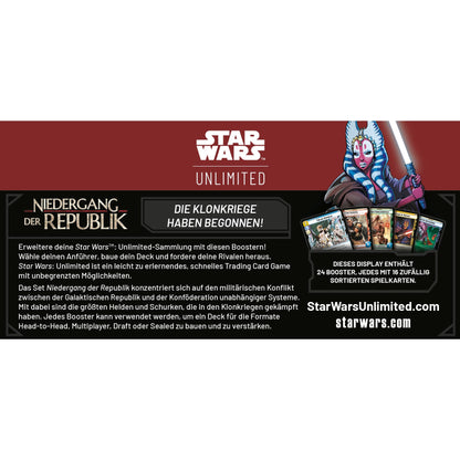 Booster-Display Niedergang der Republik – Star Wars: Unlimited (Deutsch)