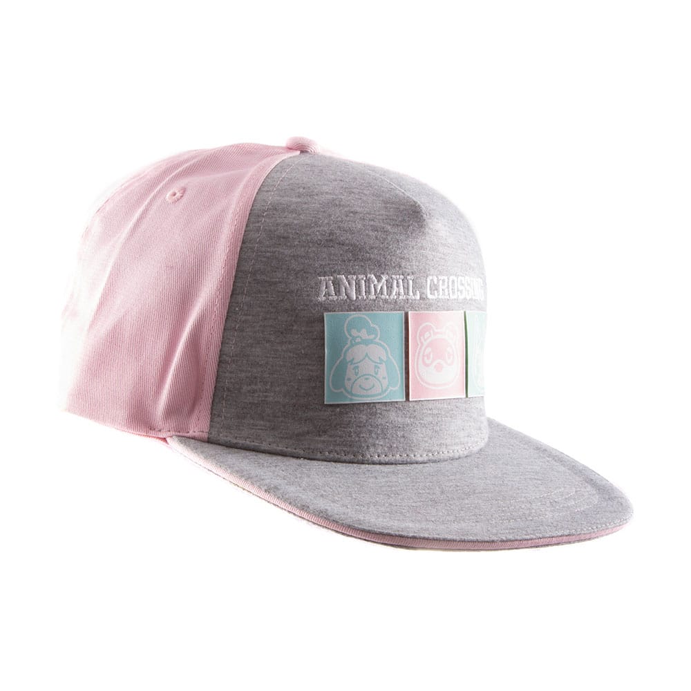 Animal Crossing Snapback Cap in pastel with squares