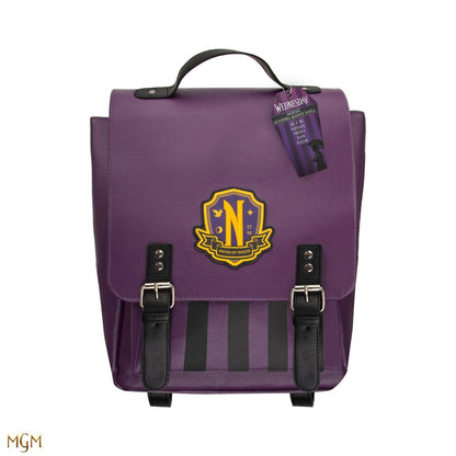 Mysteriöser Nevermore Rucksack in Violett für Wednesday-Fans
