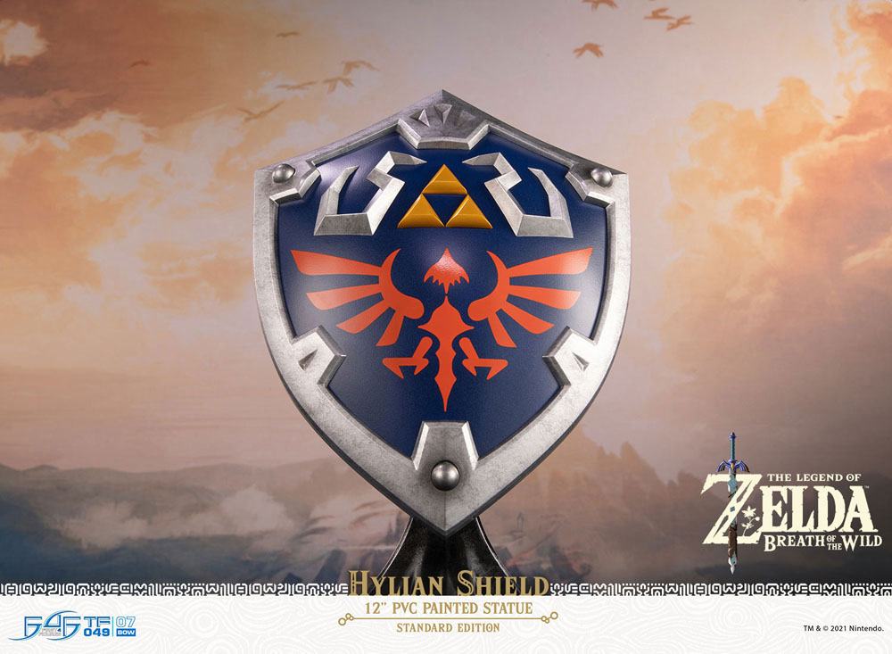 Links Hylia-Schild als Statue aus The Legend of Zelda