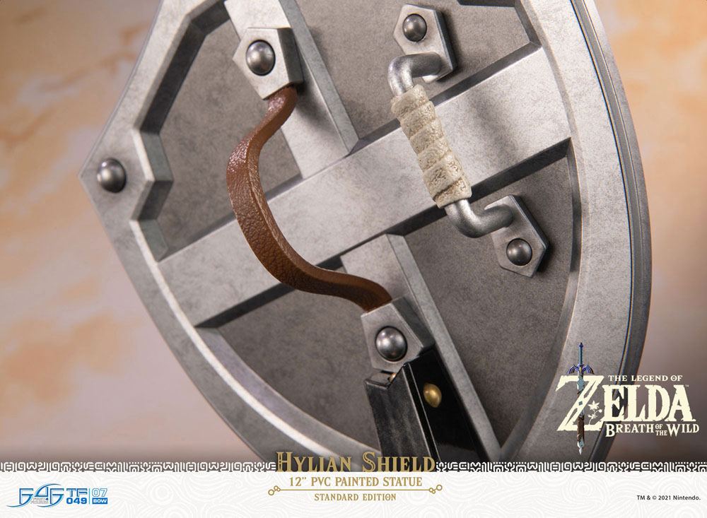 Links Hylia-Schild als Statue aus The Legend of Zelda