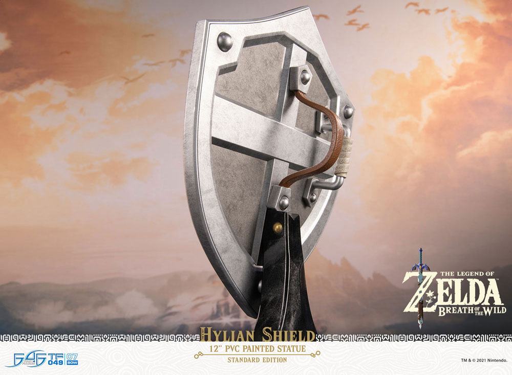 Links Hylia-Schild als Statue aus The Legend of Zelda