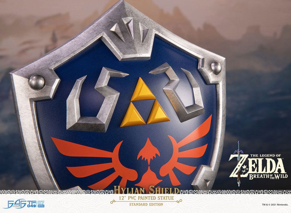 Links Hylia-Schild als Statue aus The Legend of Zelda