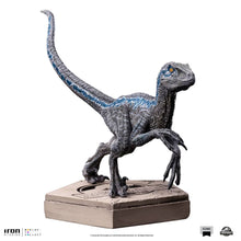 Velociraptor Blue Statue - Chic dinosaur safari for your home