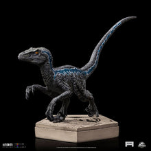 Velociraptor Blue Statue - Chic dinosaur safari for your home