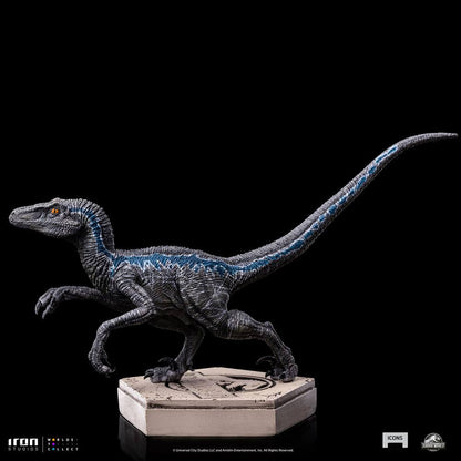 Velociraptor Blue Statue - Chic dinosaur safari for your home