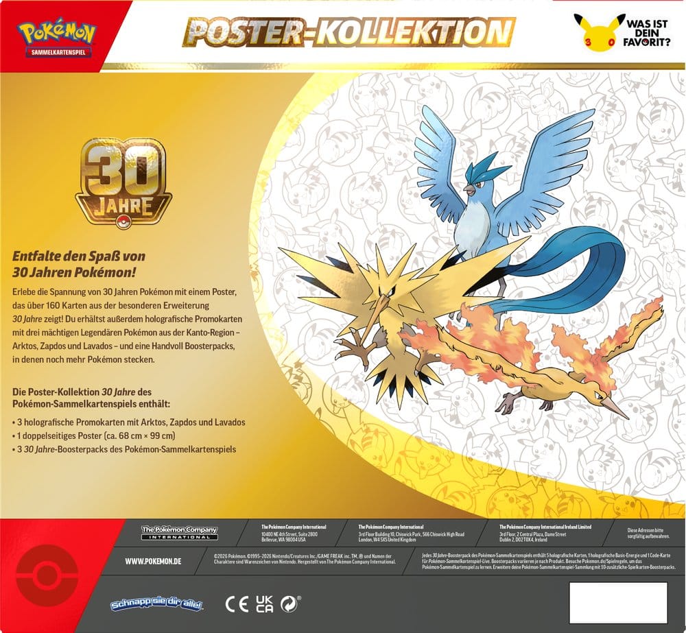 Poster-Kollektion Pokémon TCG 30 Jahre – Kanto (Deutsch)